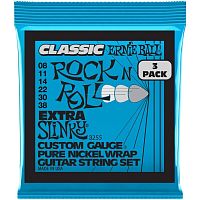 ERNIE BALL 3255 Pure Classic RnR Slinky Extra 3 Pack 8-38